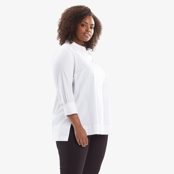 NWT M.M. LaFleur The Larsen Shirt White Button Down Plus Size 2X - Picture 2 of 14
